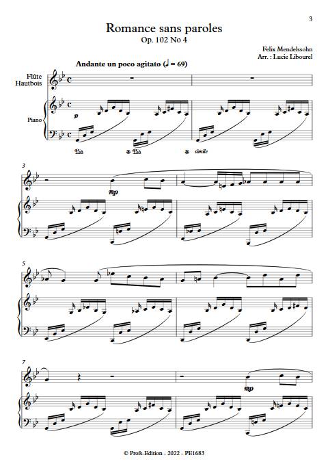 Romance sans paroles - Bois & Piano - MENDELSSOHN F. - Partition
