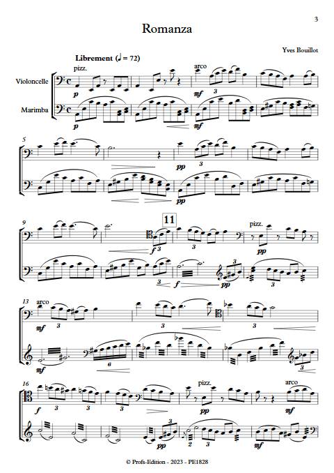 Romanza - Duo Violoncelle Marimba - BOUILLOT Y. - app.scorescoreTitle