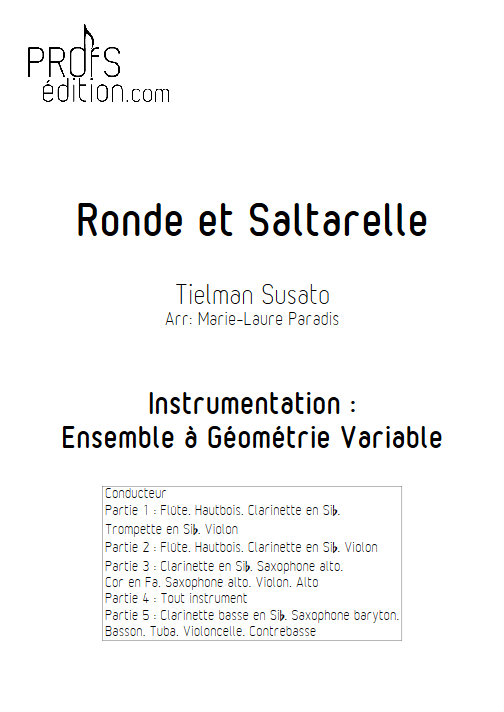 Ronde et Saltarelle - Ensemble à Géométrie Variable - SUSATO T. - page de garde