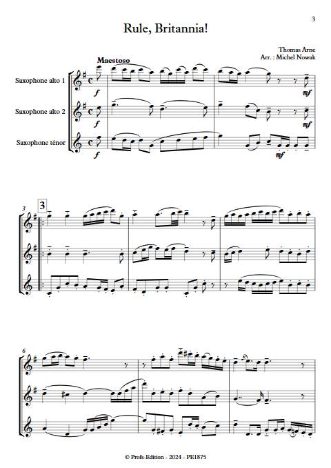 Rule Britannia - Trio de Saxophones - ARNE T. - Partition