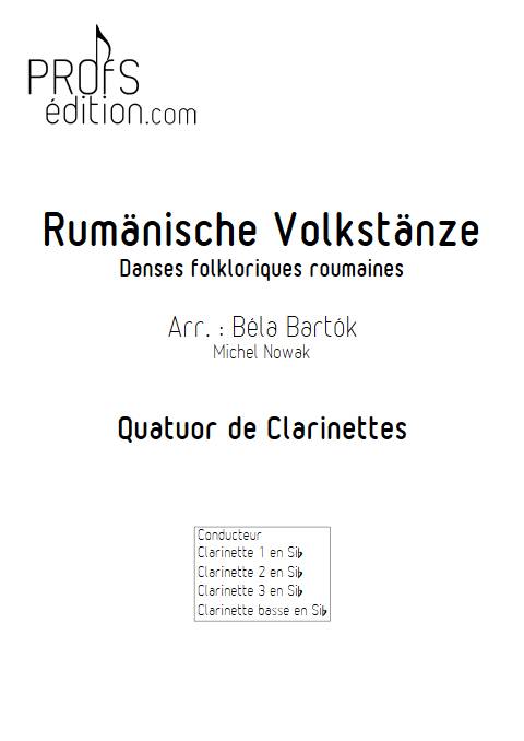 Rumänische Volkstänze - Quatuor de Clarinettes - BARTOK B. - page de garde