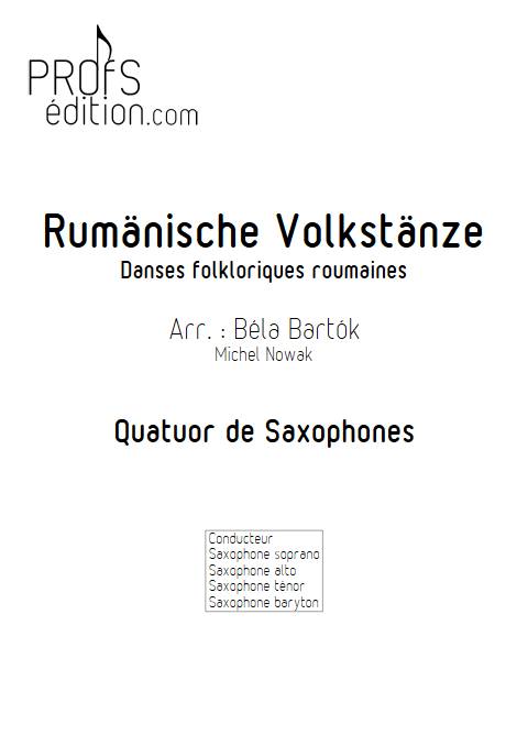 Rumänische Volkstänze - Quatuor de Saxophones - BARTOK B. - page de garde