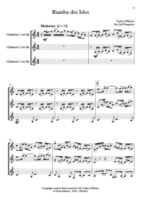 Rumba des Isles - Trio de Clarinettes - ALESSIO D' A. - Partition