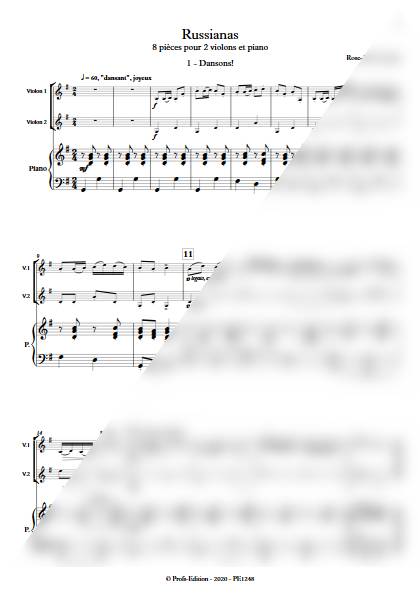 Russianas - 2 Violons & Piano - JOUGLA R.M. - Partition