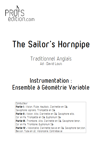 Sailor Hornpipe - Ensemble à Géométrie Variable - TRADITIONNEL ANGLAIS - page de garde