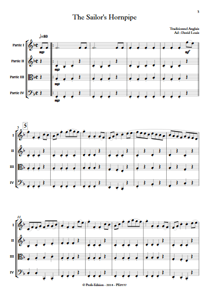 Sailor Hornpipe - Ensemble à Géométrie Variable - TRADITIONNEL ANGLAIS - Partition