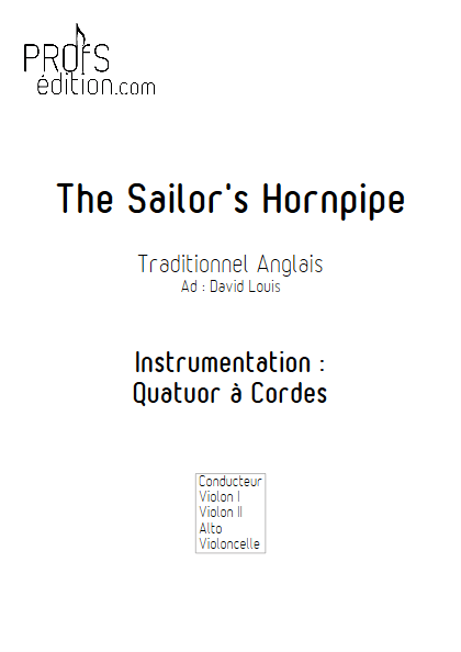 Sailor Hornpipe - Quatuor à Cordes - TRADITIONNEL ANGLAIS - page de garde