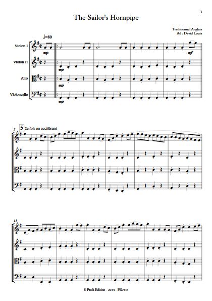 Sailor Hornpipe - Quatuor à Cordes - TRADITIONNEL ANGLAIS - app.scorescoreTitle