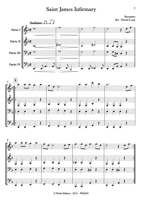 Saint James Infirmary - Ensemble à Géométrie Variable - ANONYME - app.scorescoreTitle