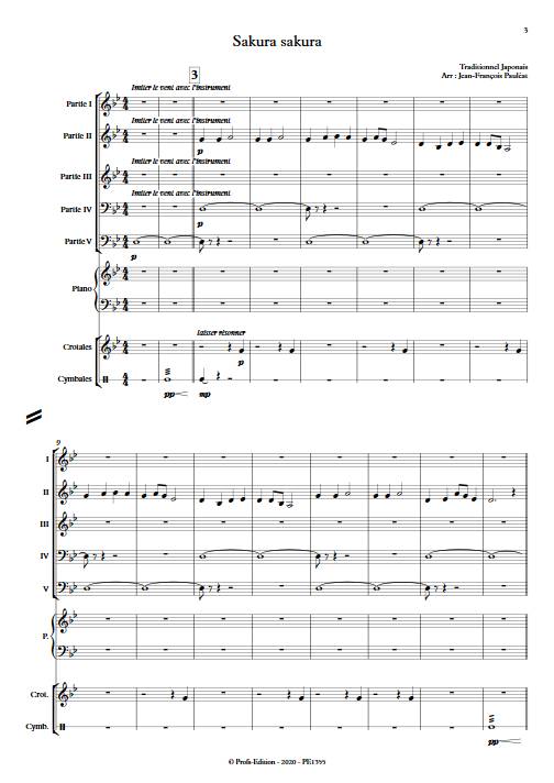 Sakura sakura - Ensemble Variable - TRADITIONNEL JAPONNAIS - Partition