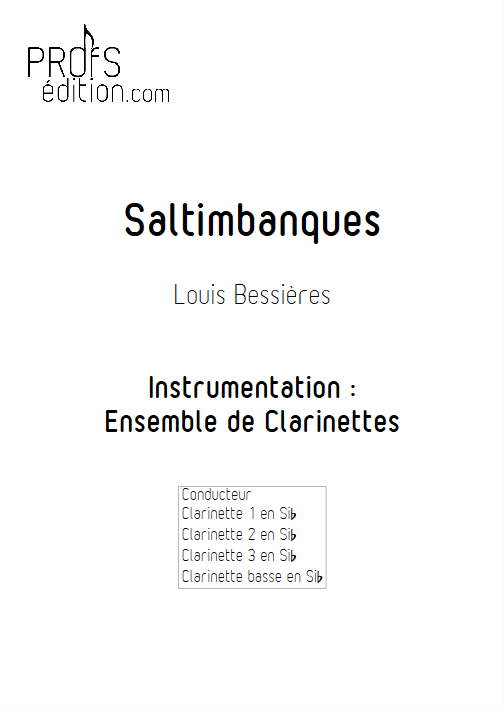 Saltimbanques - Ensemble de Clarinettes - BESSIERES L. - page de garde