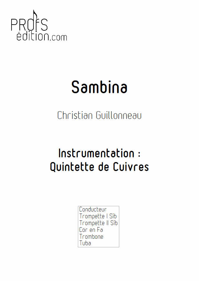 Sambina - Quintette de Cuivres - GUILLONNEAU C. - page de garde