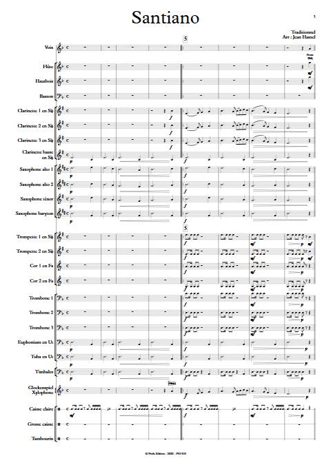 Santiano - Orchestre d'Harmonie - TRADITIONNEL - Partition