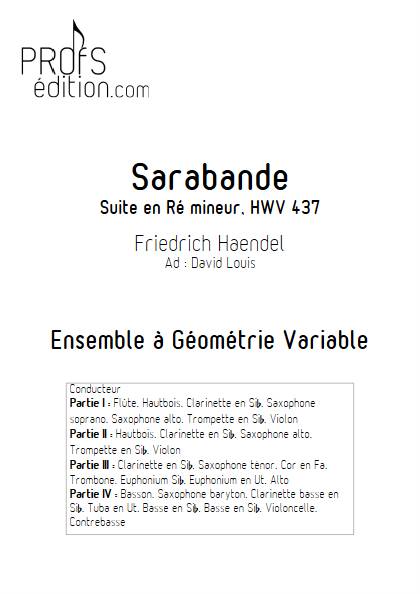 Sarabande - Ensemble Variable - HANDEL G. F. - page de garde