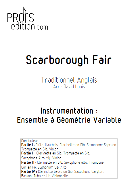 Scarborough Fair - Ensemble à Géométrie Variable - TRADITIONNEL - page de garde