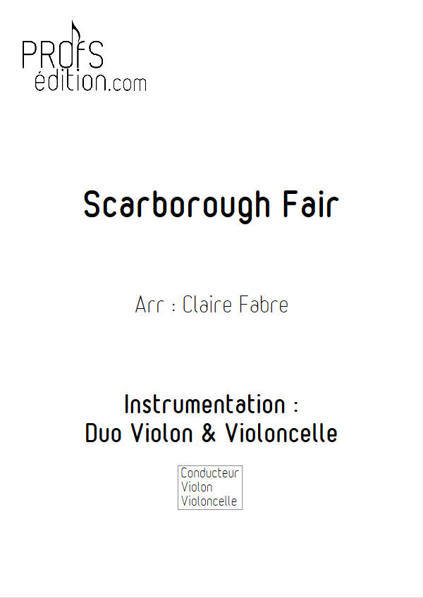 Scarborough Fair - Duo Violon Violoncelle - ANONYME - page de garde