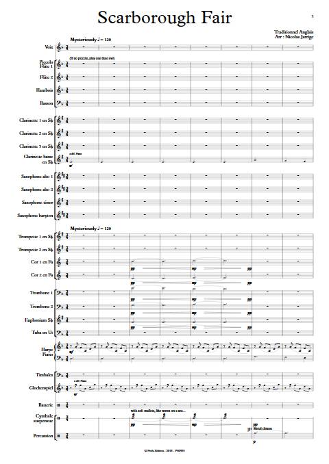Scarborough Fair - Orchestre d'Harmonie - TRADITIONNEL ANGLAIS - Partition