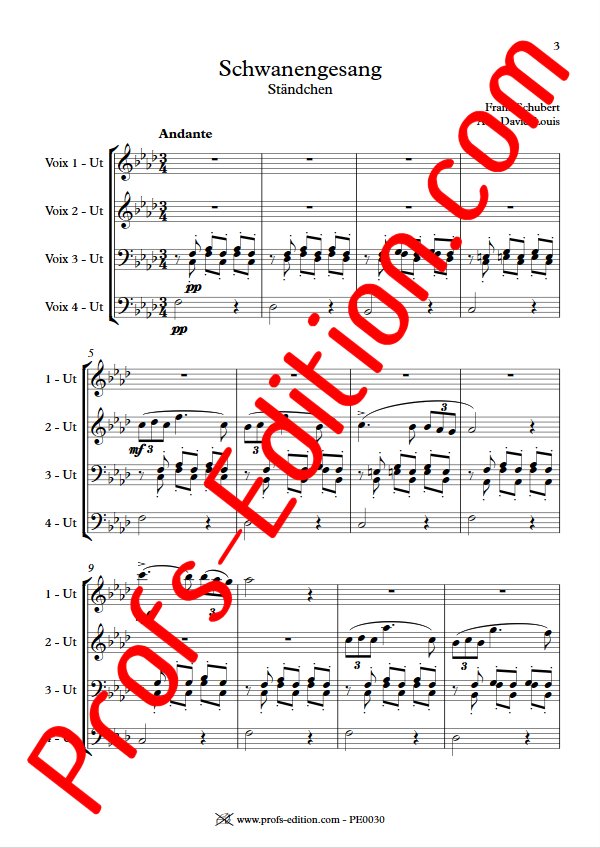 Ständchen - Ensemble Géométrie Variable - SCHUBERT F. - Partition