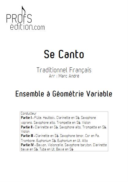 Se Canto - Ensemble Variable - TRADITIONNEL FRANCAIS - page de garde