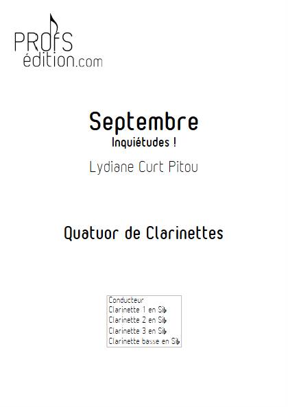 Septembre - Inquiétudes - Quatuor de Clarinettes - CURT PITOU L. - page de garde