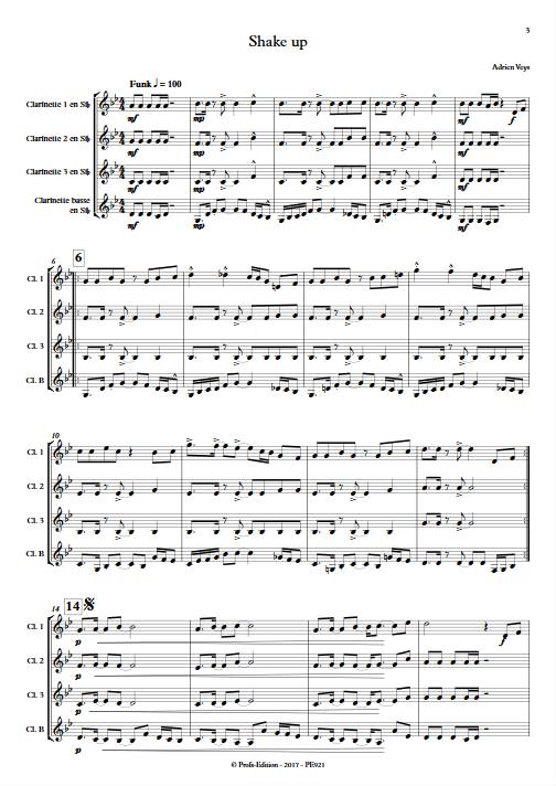 Shake Up - Quatuor de Clarinettes - VEYS A. - Partition