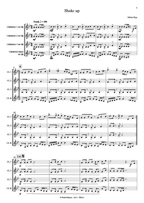 Shake Up - Quatuor de Clarinettes - VEYS A. - app.scorescoreTitle