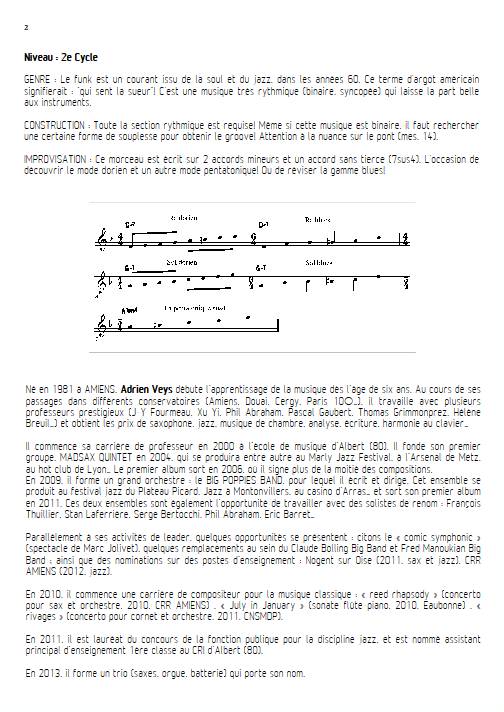 Shake Up - Quatuor de Saxophones - VEYS A. - Fiche Pédagogique