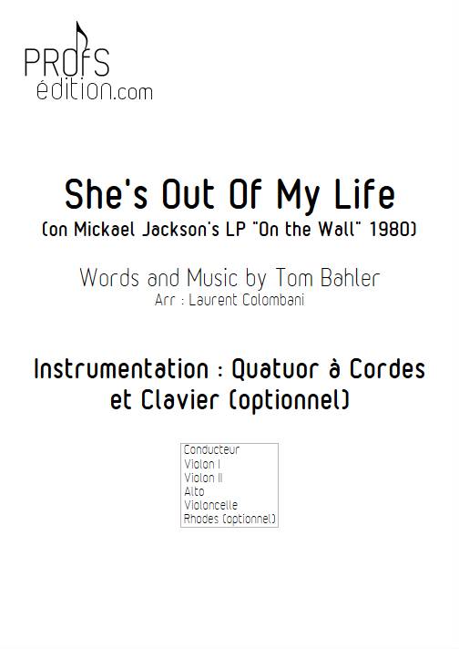 She's Out Of My Life - Quatuor à cordes - BAHLER T. - page de garde