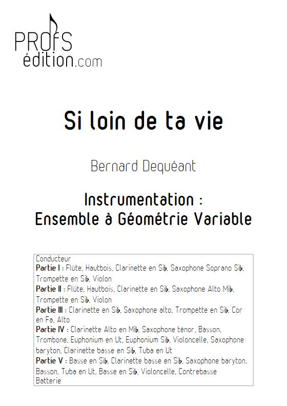 Si loin de ta vie - Ensemble Variable - DEQUEANT B. - page de garde