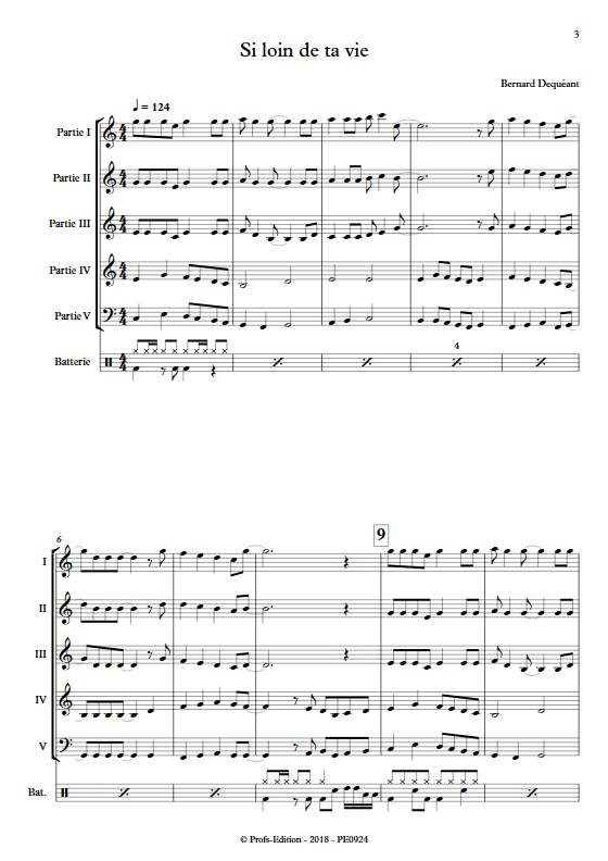 Si loin de ta vie - Ensemble Variable - DEQUEANT B. - Partition