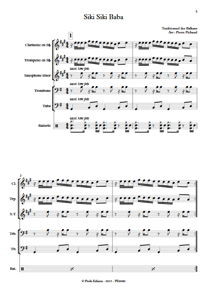 Siki Siki Baba - Fanfare - TRADITIONNEL BALKANS - Partition