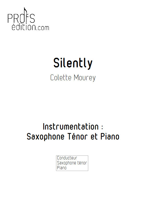 Silently - Duo Saxophone & Piano - MOUREY C. - page de garde