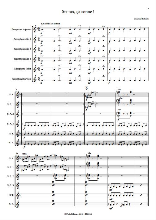 Six sax, ça sonne - Ensemble de Saxophones - RIBAULT M. - Partition