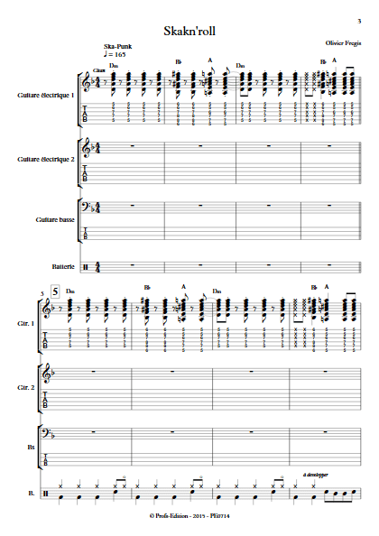 SkaknRoll - Ensemble de Musiques Actuelles - FREGIS O. - Partition