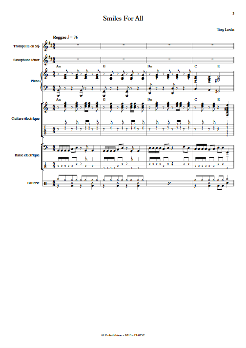 Smiles for All - Musique Actuelle - LARDET T. - Partition