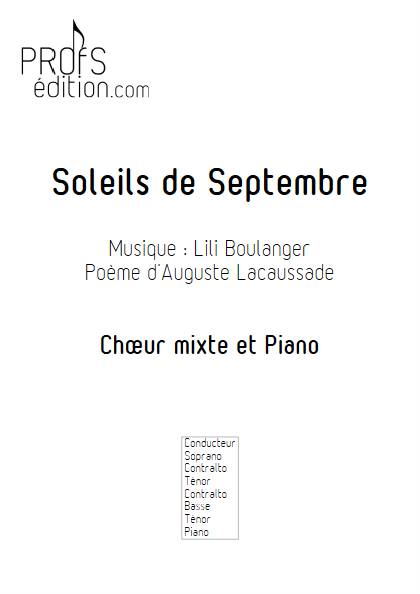 Soleils de Septembre - Chœur mixte - BOULANGER L. - page de garde