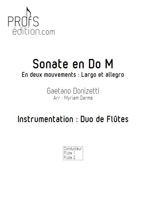 Sonate en Do Majeur - duo de flûtes - DONIZETTI G. - page de garde