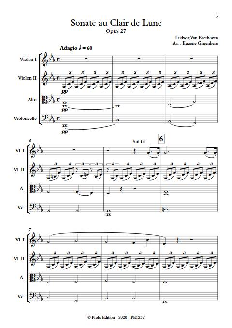 Sonate au Clair de Lune - Quatuor à Cordes - BEETHOVEN L. V. - app.scorescoreTitle