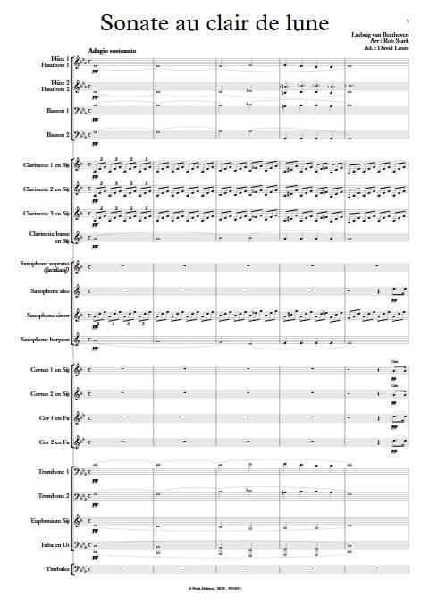 Sonate au clair de lune - Orchestre d'Harmonie - BEETHOVEN L. V. - app.scorescoreTitle