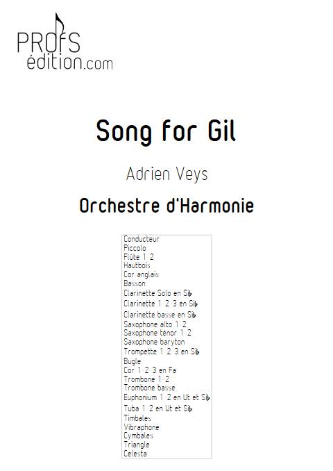 Song for Gil - Orchestre d'Harmonie - VEYS A. - page de garde