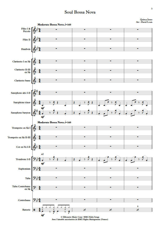 Soul Bossa Nova - Orchestre d'Harmonie - JONES Q. - Partition