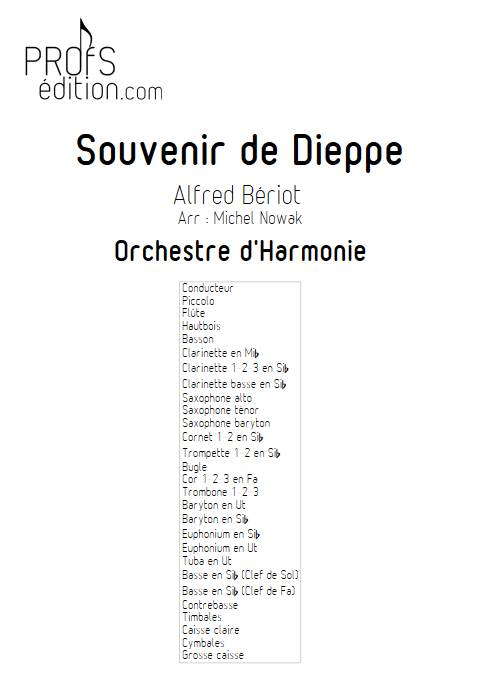 Souvenir de Dieppe - Orchestre d'Harmonie - BERIOT A. - page de garde