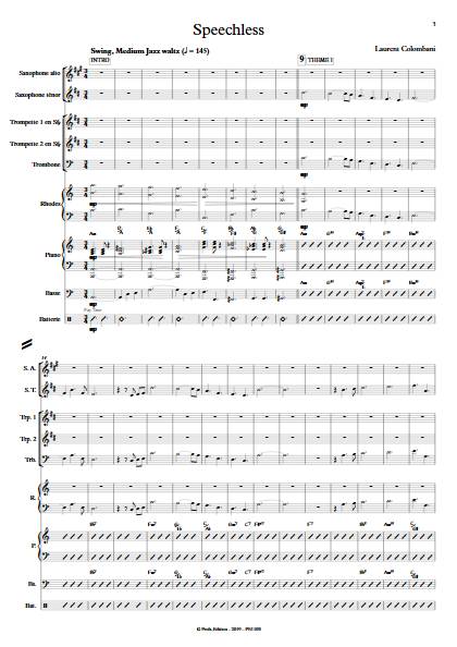Speechless - Ensemble de Jazz - COLOMBANI L. - app.scorescoreTitle