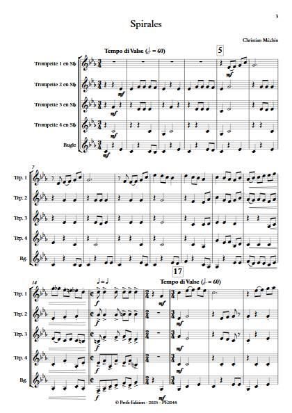 Spirales - Quintette de trompettes - MECHIN C. - Partition