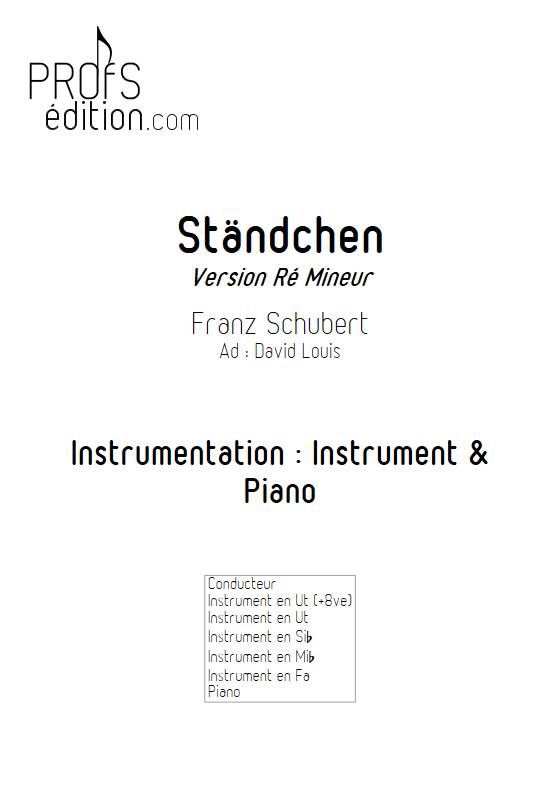 Ständchen - Piano/Instrument - SCHUBERT F. - page de garde