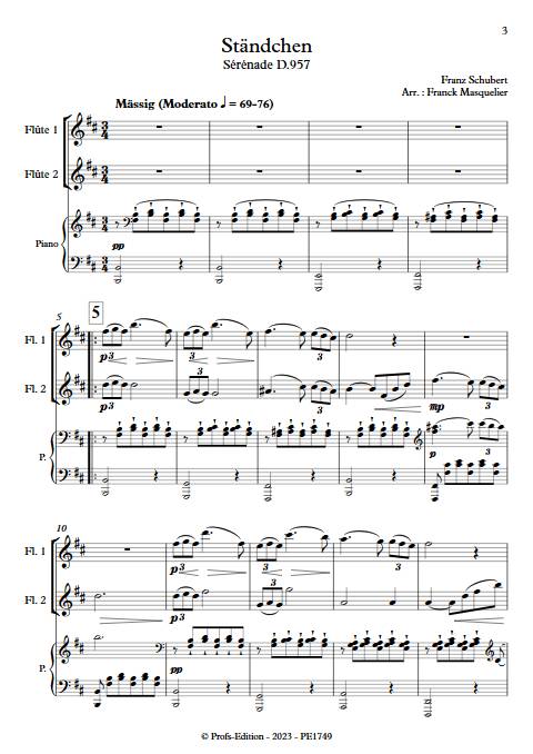 Stänchen D 957 - Duo Flûtes Piano - SCHUBERT F. - app.scorescoreTitle