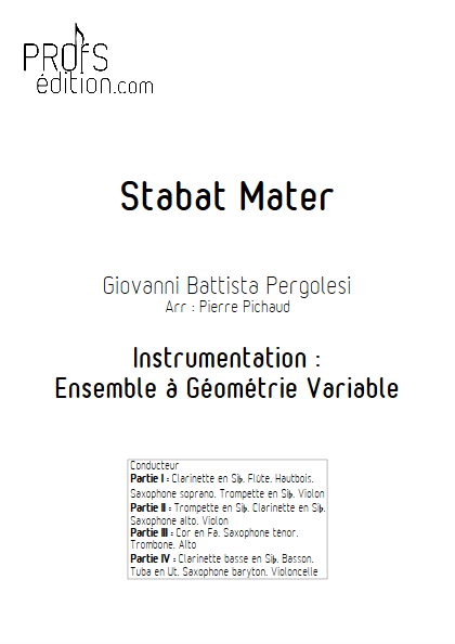 Stabat Mater - Ensemble à Géométrie Variable - PERGOLESI G. B. - page de garde