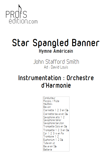 Star Spangled Banner - Orchestre d'Harmonie - SMITH J. S. - page de garde