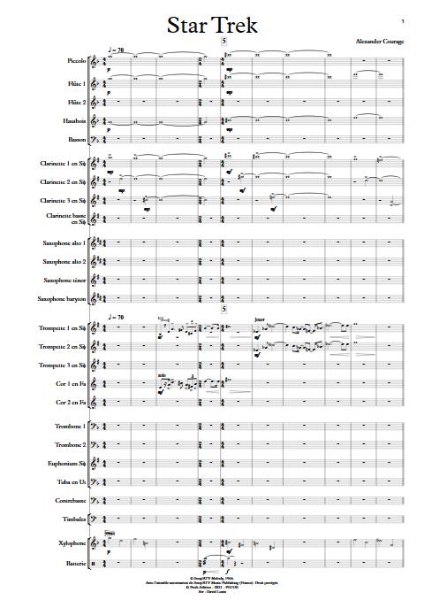 Star Trek - Orchestre d'Harmonie - COURAGE A. - Partition