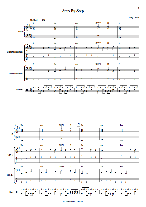 Step By Step - Musique Actuelle - LARDET T. - Partition